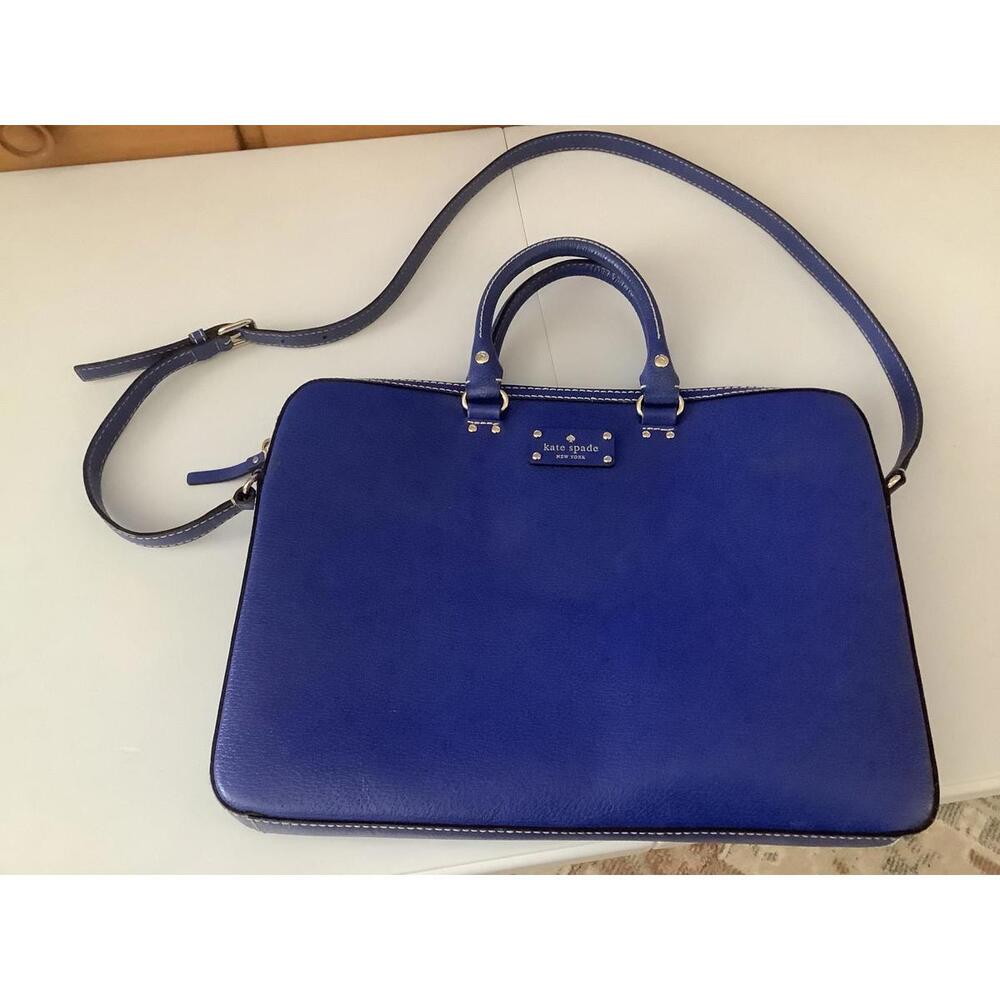 Kate Spade Blue Leather Handbag with Shoulder Strap